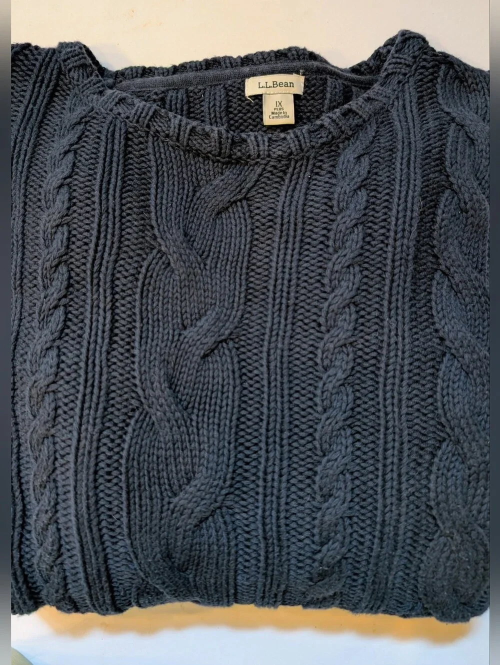 LL Bean Signature Cotton Fisherman Sweater Women's Size 1 X